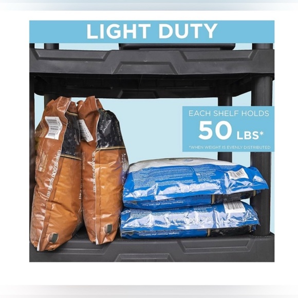 4-Tier Light Duty Storage Shelf Shelves Plastic Shelving Unit 47”H x 21”W x 13”D - Picture 12 of 12